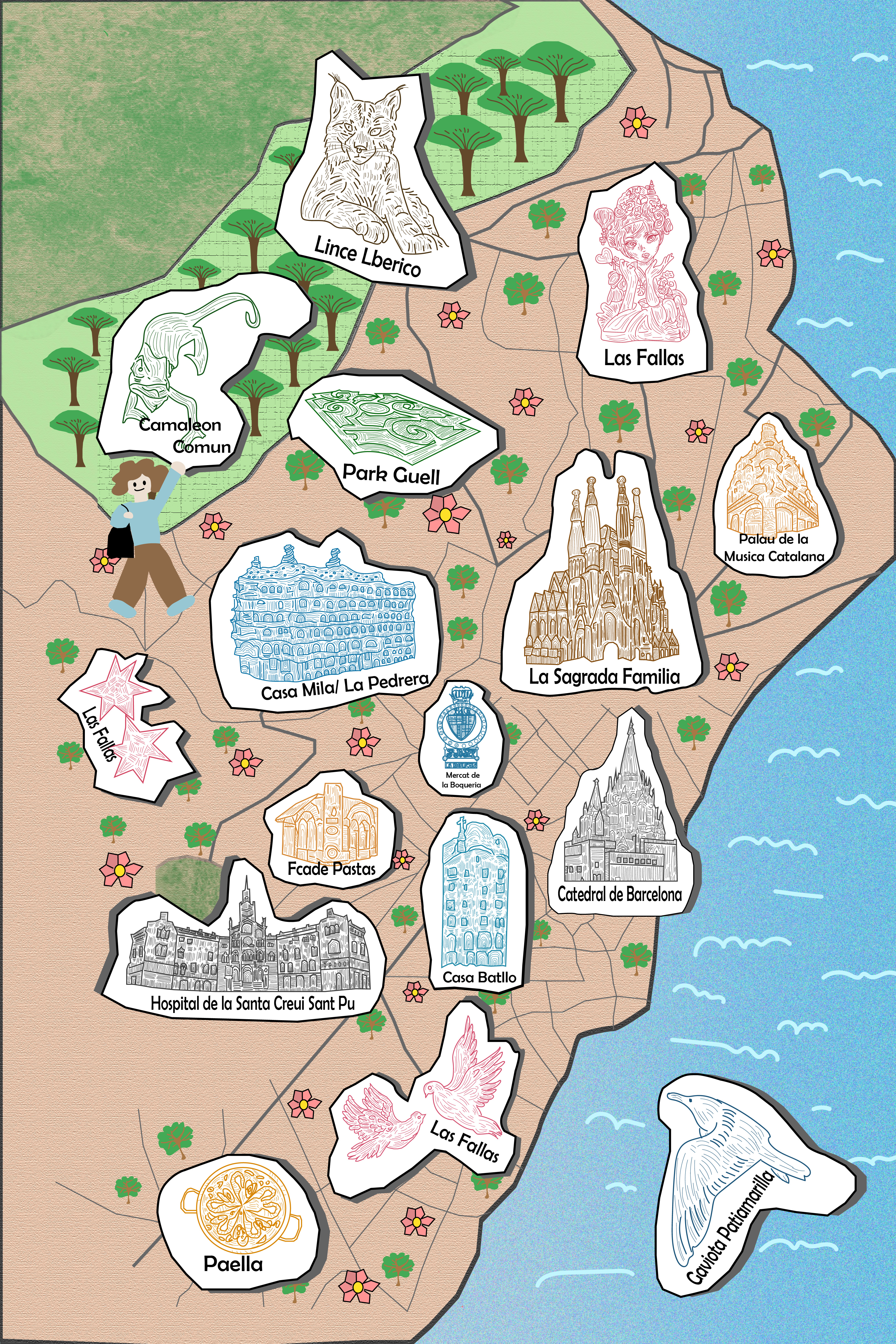 Barcelona Map Back